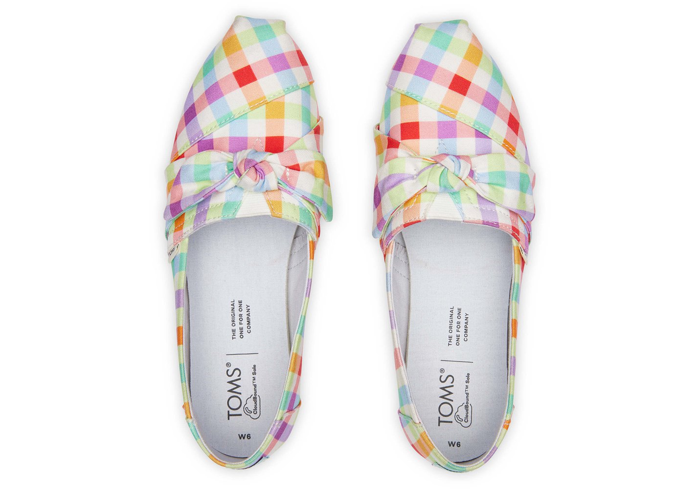 Toms Espadryle Damskie Kolorowe - Alpargata Plaid Bow - 76SGVNRXP